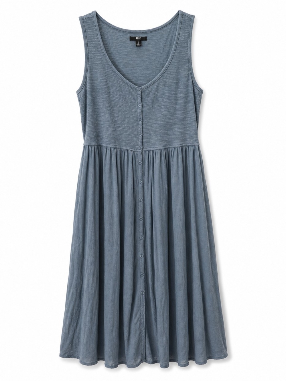 Frye Sleeveless Midi Dress XL Sage Green Gray Button Front Boho Flowy